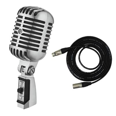 Shure 55SH Series II Dynamic Vocal Microphone Bundle with Pro Co XLR Cable image 1