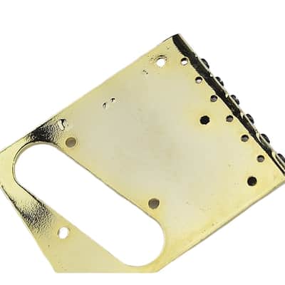 Gold Guitar Tele Style 6 Brass Saddles Bridge image 6
