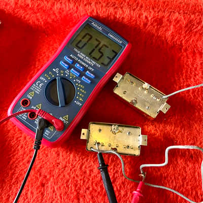 PAIR c 1975 Gibson Les Paul Custom T-Top patent humbucker pickups GOLD pat no PAF es345 es355 SG image 3