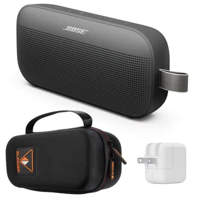 Bose SoundLink Flex 2nd Gen Bluetooth Speaker, Black, Bundle with Hard Shell Travel Case image 1