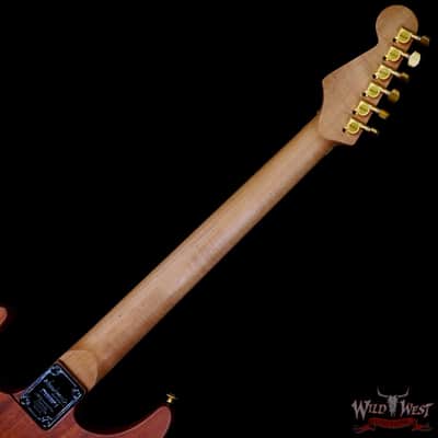 Jackson Custom Shop USA Signature Phil Collen PC Satin Stain Caramelized Flame Maple Fingerboard Satin Transparent Green image 5
