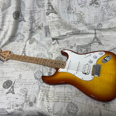 2024 Squier HSS Stratocaster Sienna Sunburst Flame Maple Top RARE!! image 9