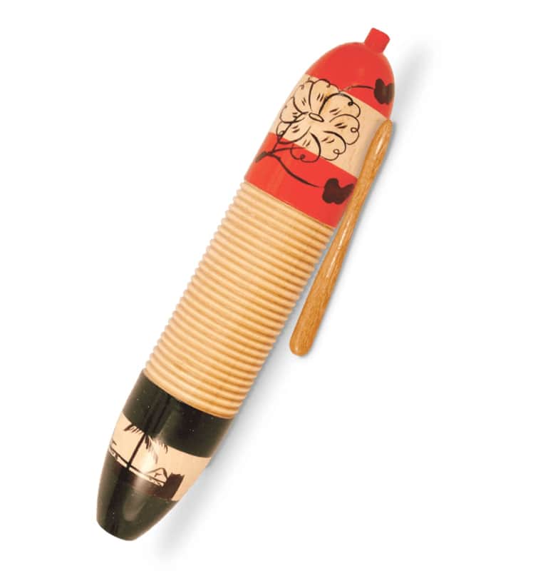 Latin Percussion Cylinder Guiro with Scraper, Wood Cylinder Shaped Guiro for Beginners Designed for Robust Sound image 1