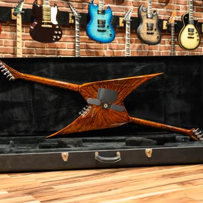 Jackson USA Custom Shop Back to Back Double Neck Rhoads One Off Master Built by Pablo Santana  Rootbeer Swirl 2005 w/OHSC image 9