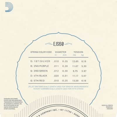 D'Addario Banjo Strings EJS60 Stainless Steel Light Loop End EJS60 image 3