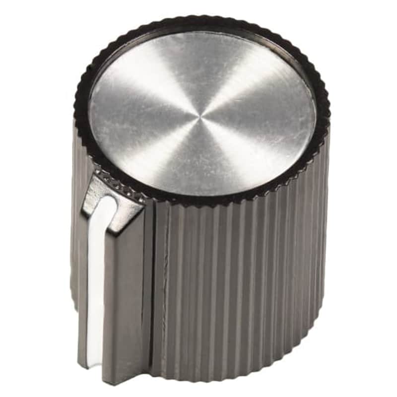 Black Knob - Plastic, Set Screw, Vertical Pointer, 0.51” Diameter image 1