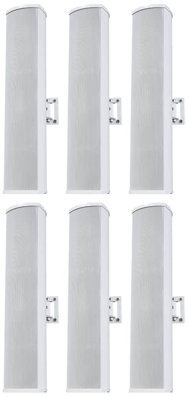 (6) Rockville WET ARRAY 4 White Line Array Speakers For church/School/Auditorium image 1