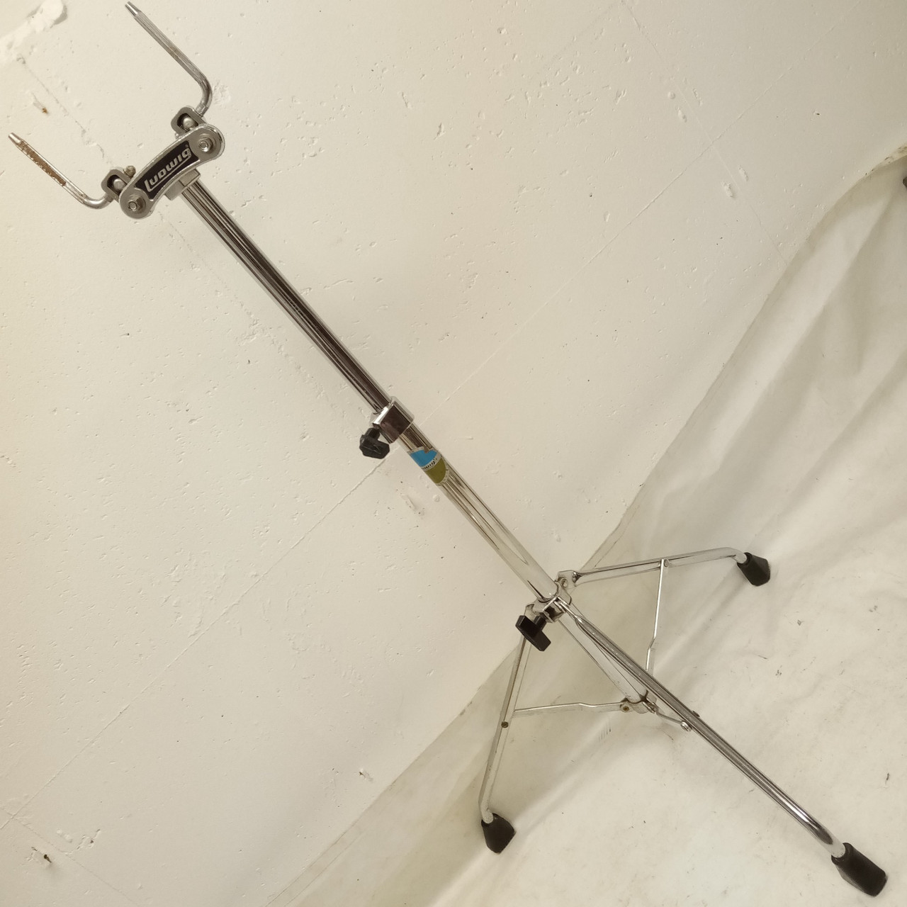 Ludwig Double Tom Drum Stand Mounts 2-L-Arm Posts Hercules Blue/Olive Vintage70s — main photograph