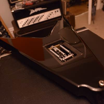 Dean Dimebag Darrell Razorback Flying V Pantera Signature Dime Guitar Black Red Bevels + Hard Case image 20