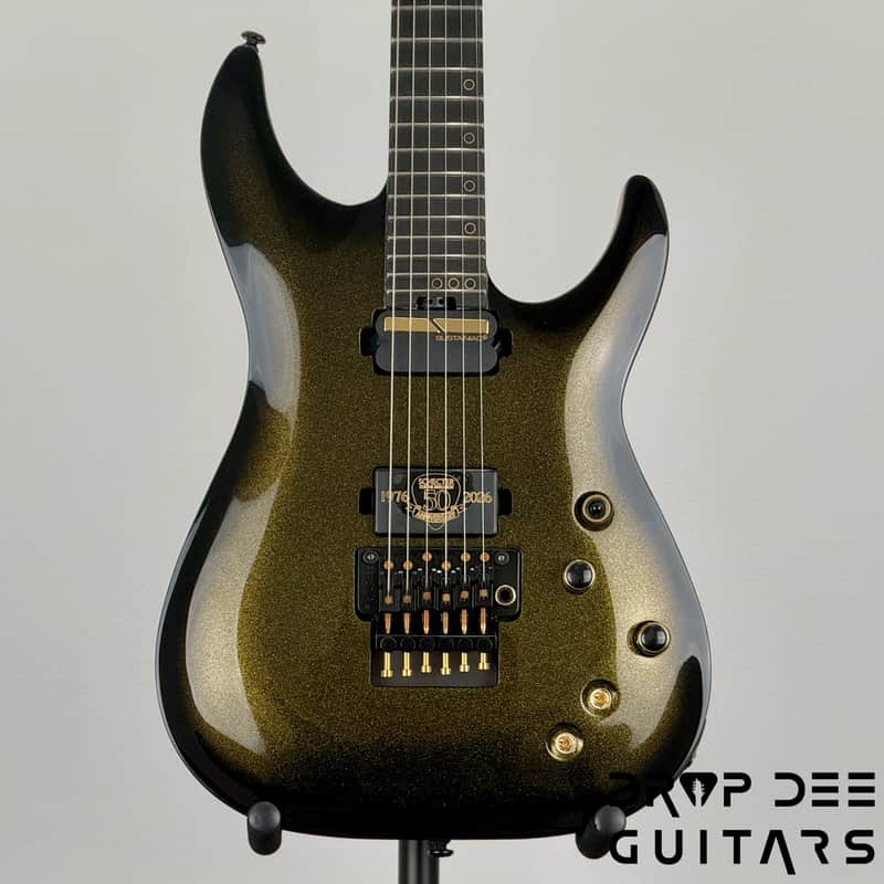 Schecter Diamond Series 50th Anniversary C-1 FR-S Electric Guitar - 50th Gold Burst image 1