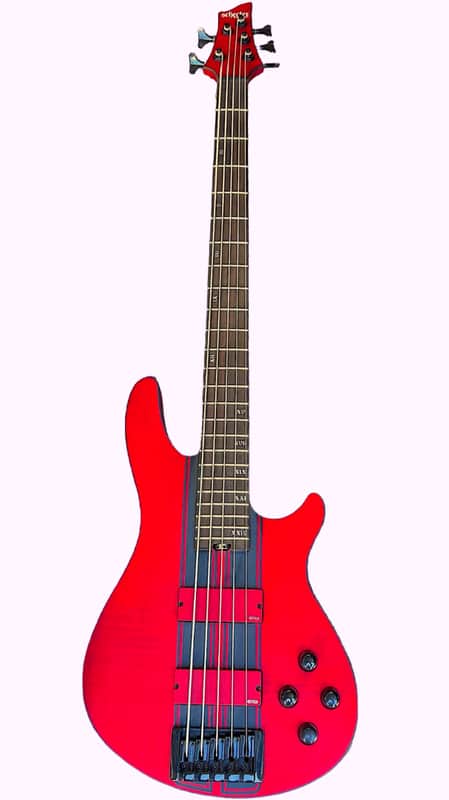 Schecter C-5 GT 5-String Active Bass, 2021, Satin Trans Red, MII image 1