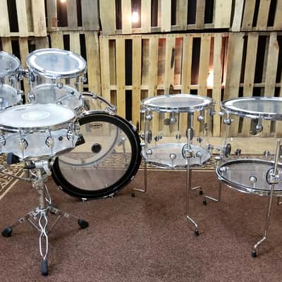 Used DW Design Series 6-Piece Clear Acrylic Drum Set image 8