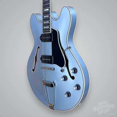 Eastman T64 Trapeze Hollowbody Electric Guitar - Iced Blue Metallic image 2