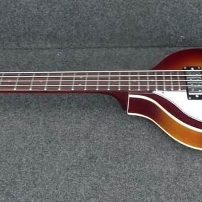 Hofner HI-BB-SB-L Left Handed Ignition Violin Bass Sunburst & Guardian CG-02-VB Hard shell Case image 10
