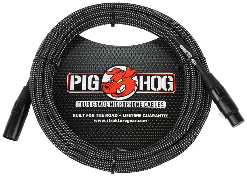 Pig Hog PHM20BKW Woven XLR Mic Cable - 20' image 1