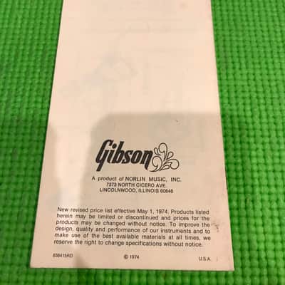 Gibson Price List 1974 image 2
