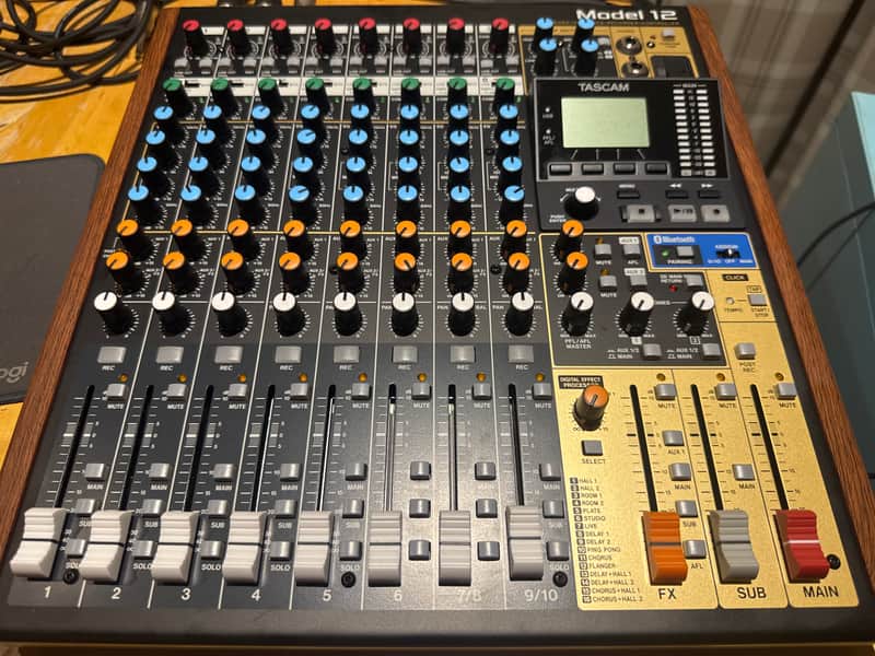 TASCAM Model 12 Multitrack Recorder / Mixer / USB Interface 2020 - Present - Black with Wood Cheeks image 1
