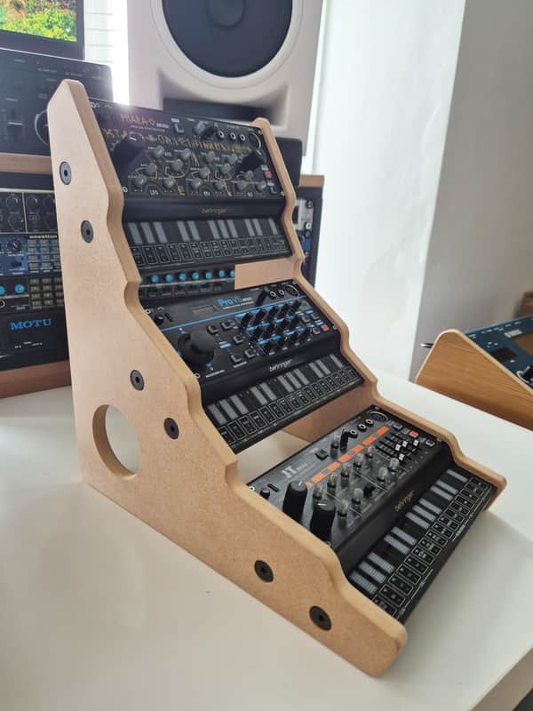 Behringer  Pro VS Phara O JT Mini synthesizer wooden MDF triple stand Pro VS Phara O JT Mini image 1