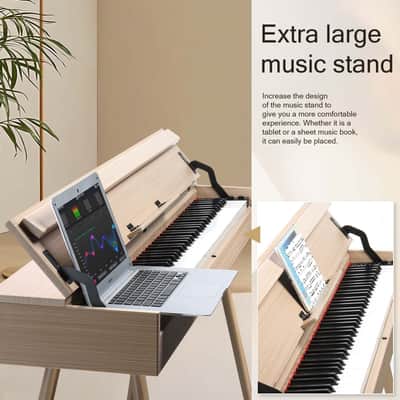 Glarry 88-Key Home Fully Weighted Hammer-action Keybed Digital Piano - Burlywood image 4
