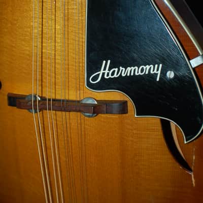 1972 Sunburst Harmony Batwing Mandolin Pro Setup Gigbag image 3