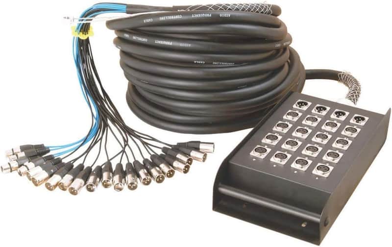 OnStage 16 x 4 XLR Stage Snake, Black, 100 Foot (SNK164100V2) image 1