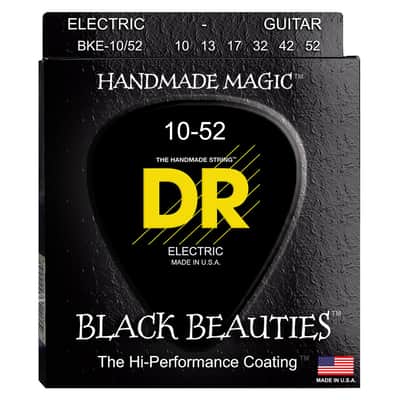 DR BKE-10 Black Geauty Coated Electric Guitar Strings - Big N Heavy (10-52)