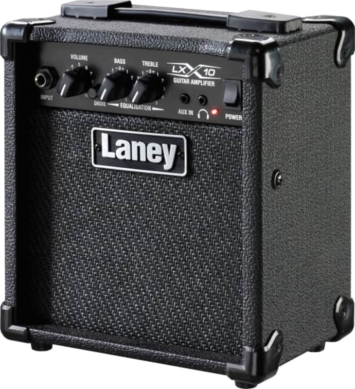 Laney LX10 BK 10-Watt Guitar Combo Amp 5" Speaker Drive Switch Aux Input Headphone Out Compact Black Design image 1