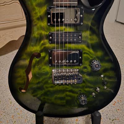 2022 PRS Special 22 Semi-Hollow - Wood Library- Torrified Neck - Jade Smokeburst- Brian's Guitars Exclusive image 3