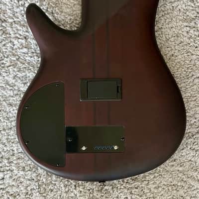 Ibanez SRF705BBF Portamento 5-String Fretless Bass, Natural Browned Burst Flat image 4