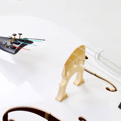 4/4 Wood Cello Bag Bow Rosin Bridge 2020s - White image 4