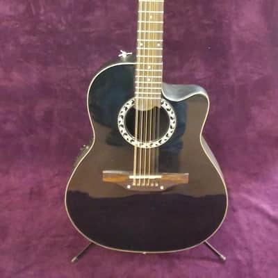Applause AB2412 Balladeer 12 String Acoustic-Electric Guitar Black Refurb image 1