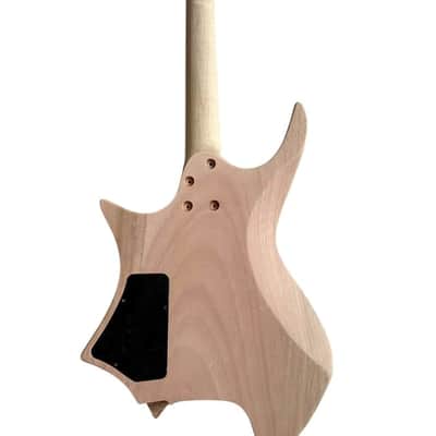 Mahogany Headless Guitar Body, with Maple Neck, Rosewood Fingerboard image 3