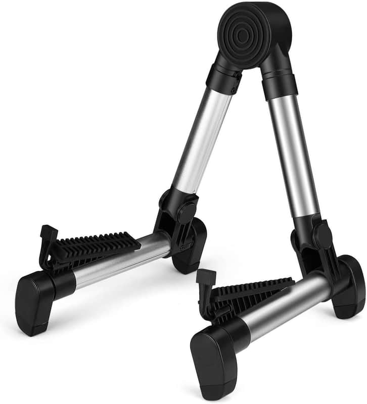 Guitar Stand Folding Adjustable A-Frame Floor Portable Instrument Stand Rack Holder for Acoustic Electric Classical Guitar and Bass, Violin, Ukulele, Banjo, Mandolin Portable Lightweight image 1