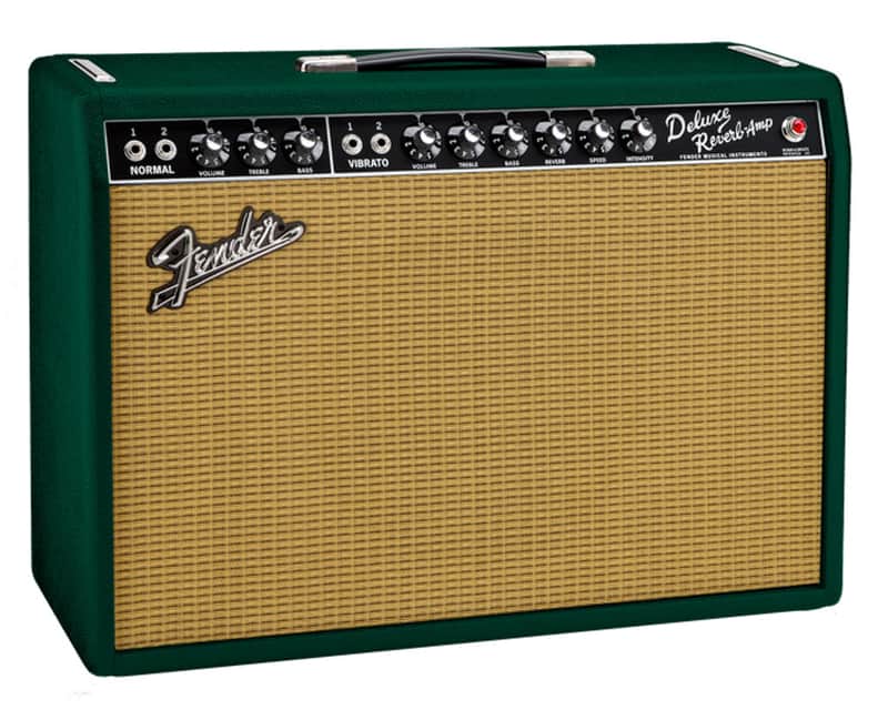 Fender '65 Deluxe Reverb - British Racing Green/Wheat image 1