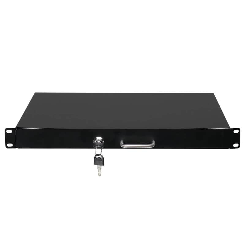Rack Case 19" Steel Plate DJ Drawer Equipment Cabinet with Key 1U