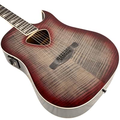 Ibanez Altstar ALT50FA Acoustic/Electric Guitar Red Doom Burst High Gloss image 6