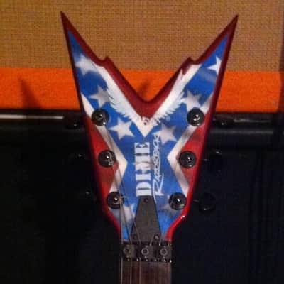 Dean Razorback Rebel Confederate Flag Washburn 333 Dimebag Usa Style Custom 2009 Candy Apple Red Confederate Flag image 3