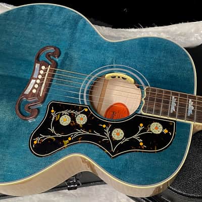 NEW ! Gibson SJ-200 Standard - Custom Shop - Dealer Select - Super RARE - Blue Top - Authorized Dealer - AAAAA Flamed Natural Maple Back & Sides - G07206 image 1