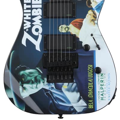 ESP LTD Kirk Hammett Signature KH-WZ White Zombie Electric Guitar - Black with Graphic image 1