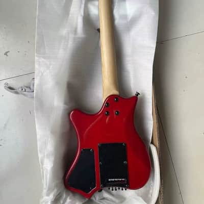 Sunburst Finish Mini Travel Electric Guitar, Tiger Maple Top Mahogany Body, Rosewood Fingerboard Neck image 6