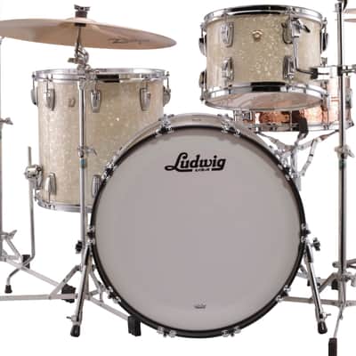 Ludwig Classic Maple FAB Vintage White Marine 3-piece Shell Pack 13/16/22 - NEW image 3