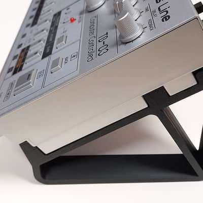Black Color 30 Degree Angled Custom Made Stands For Roland Boutique TB-03 Bassline Synthesizers - Made in USA image 2