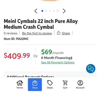 Meinl 22" Pure Alloy Medium Crash Cymbal 2017 - Present - Traditional image 3