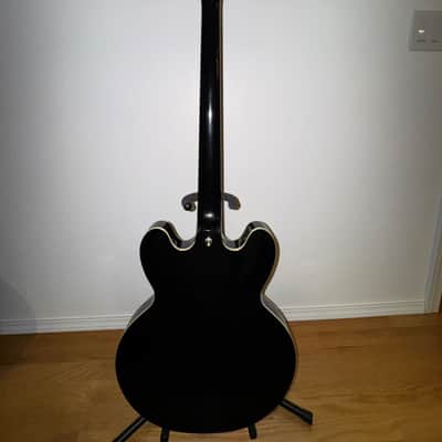 1997 Epiphone Rivoli Bass – Ebony Black Semi-Hollow, Cream Binding, Excellent Condition + Custom Strap & New Case image 18