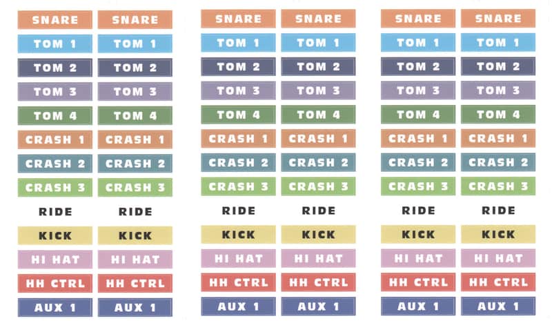 3 SETS of Yamaha Drum Cable Snake Stickers - Decal TD Label Pair Pack image 1
