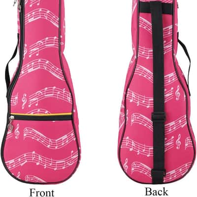 Ukulele Bag 21 Inch Ukulele Bag Waterproof Oxford Musical Note Case Single Shoulder Backpack Adjustable Straps with Ukulele Capo image 3