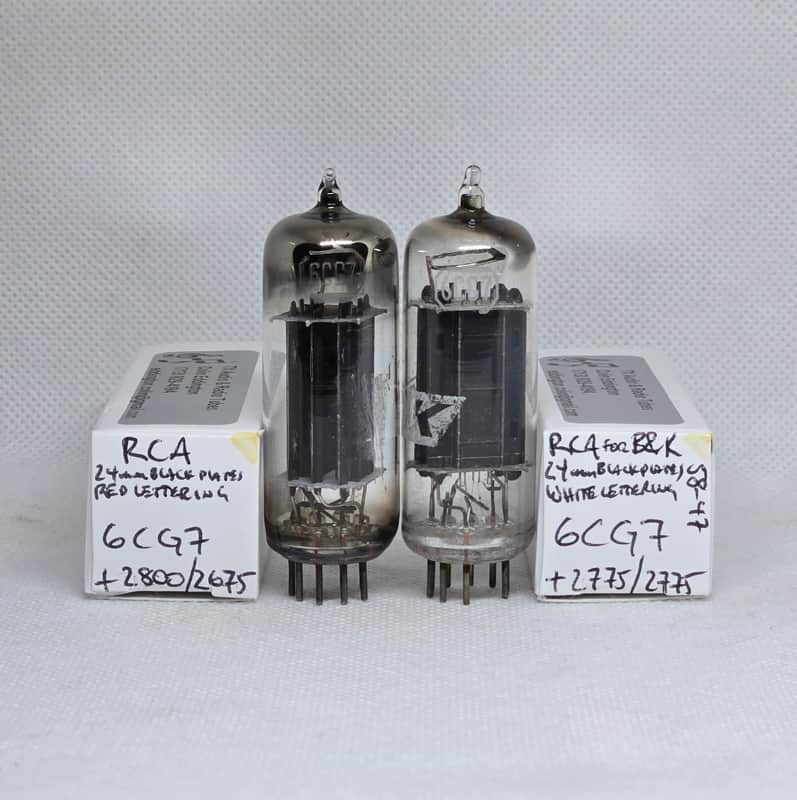 RCA 6CG7 Black Plate Well Matched (4.4%) Pair NOS image 1
