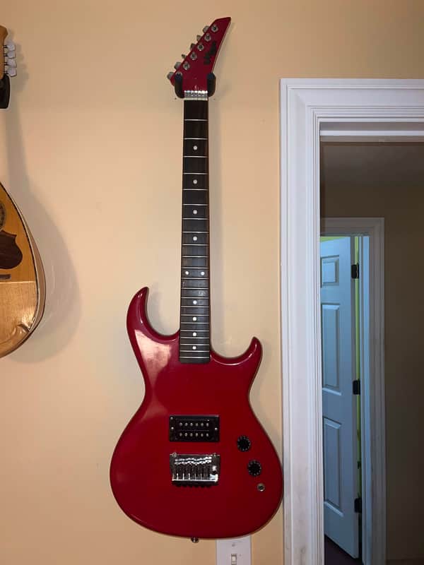 1980s Memphis A2TR ¾ Electric Guitar Red Made in Korea 24 inch scale image 1