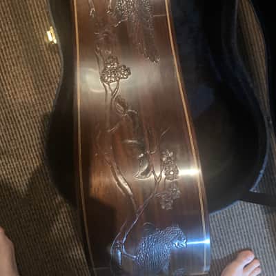 Blueberry Guitar Custom Wood Burn late 90's - Blonde with Wood Carvings image 4