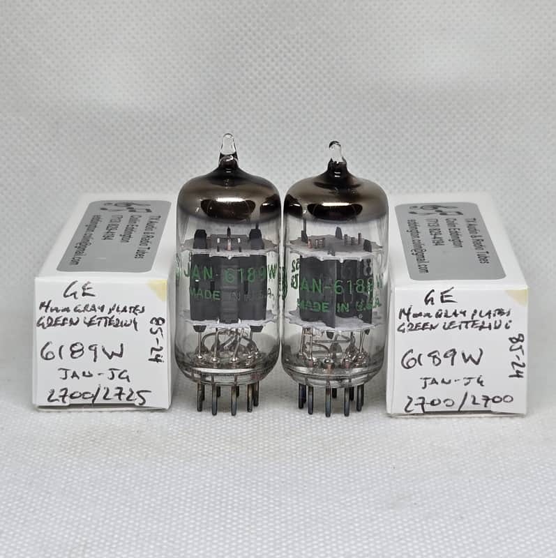 GE JAN 6189W Very Well Matched Pair (0.9%) NOS 12AU7 ECC82 6189 image 1